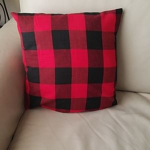 Buffalo plaid red accent pillow set of 2
